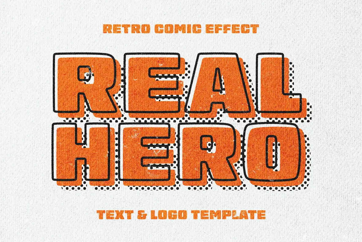 Retro Comic Print Text Effect