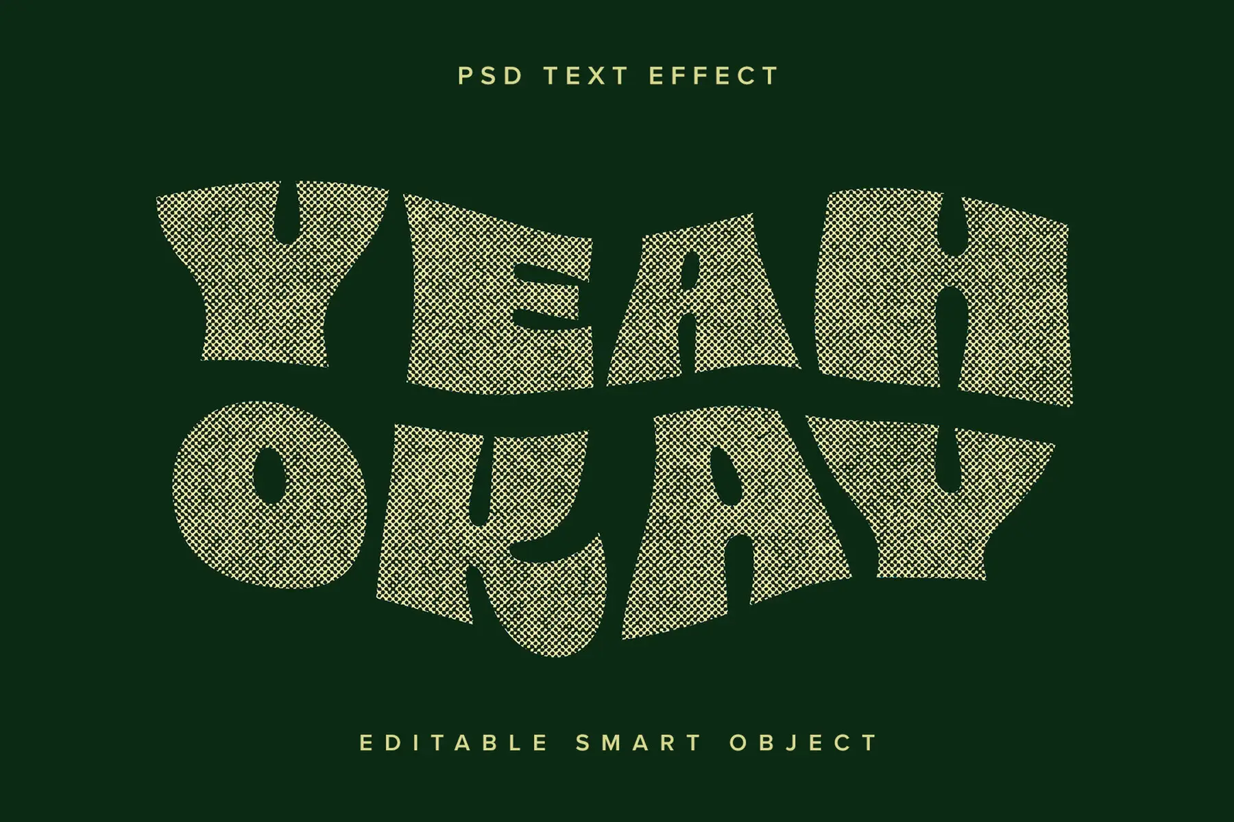 Warped Halftone Text Effect Mockup