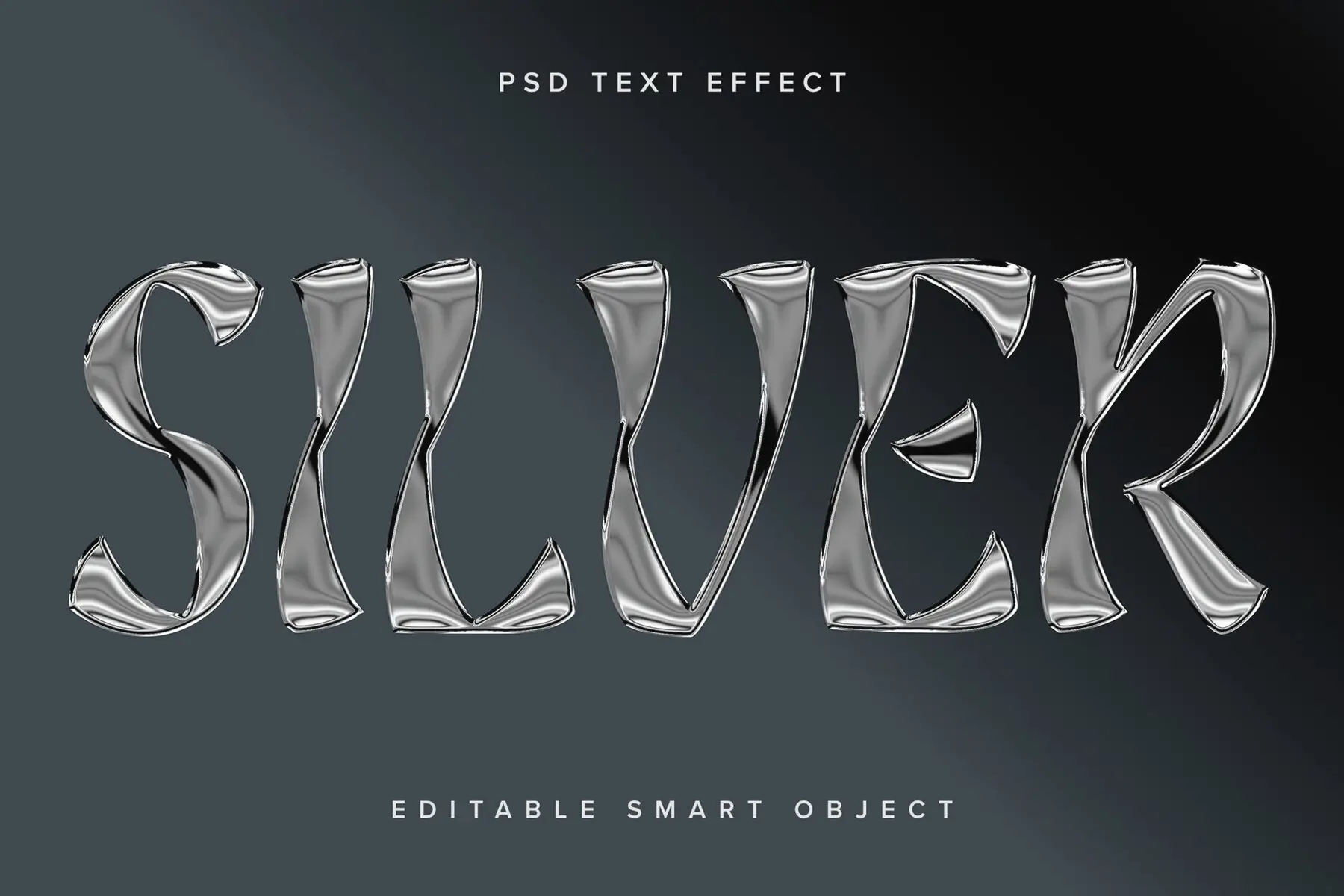 Silver Chrome Text Effect Mockup