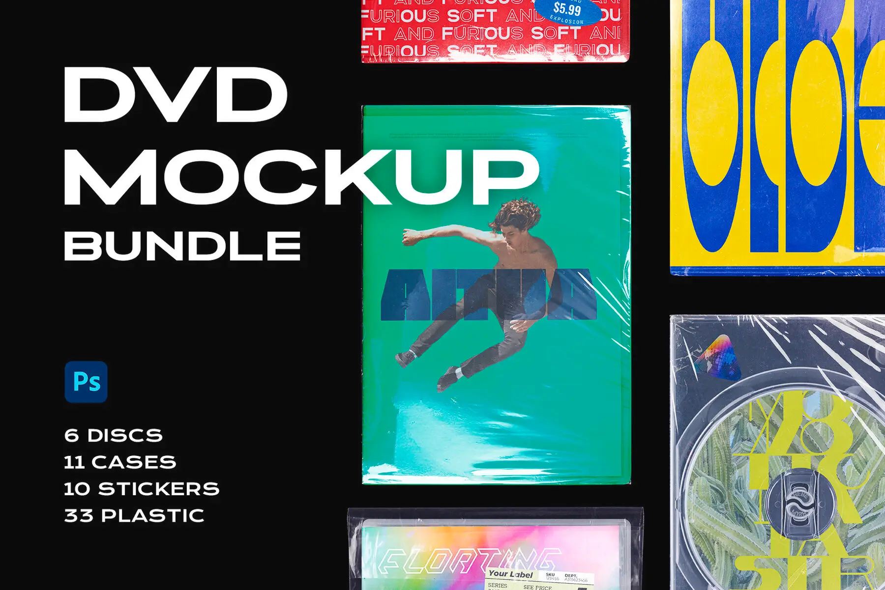 DVD Case Mockup Template Bundle Disc