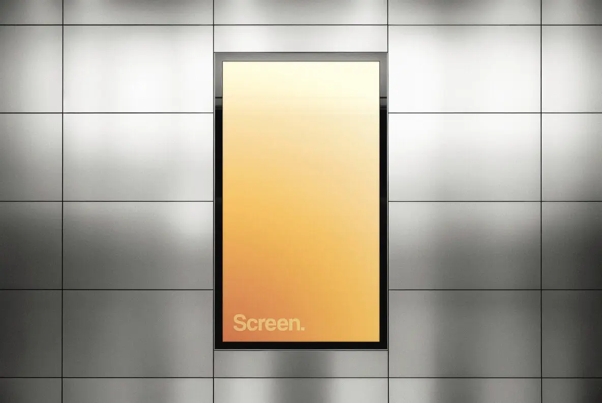 Vertical Metal Panels Screen Mockup