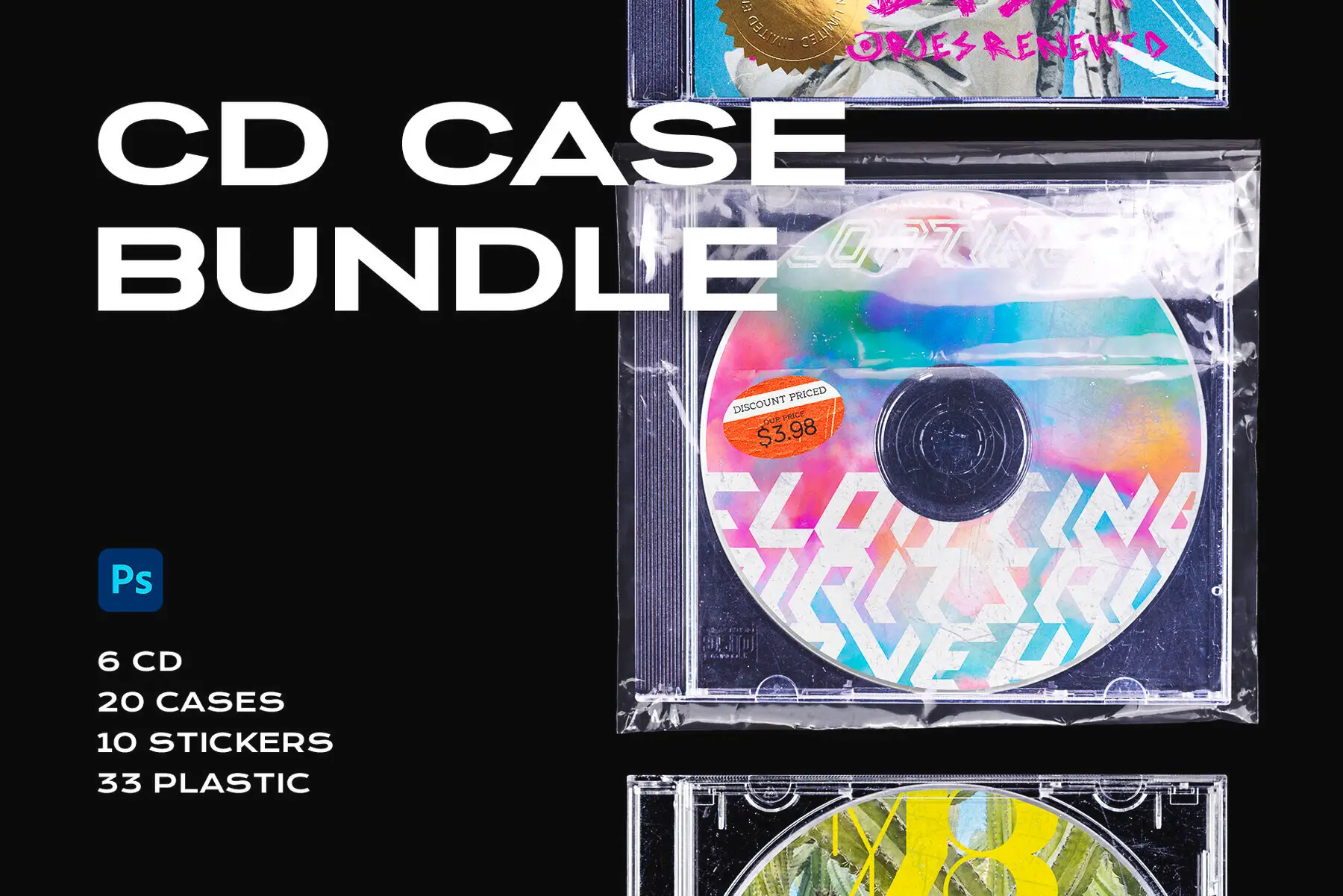 CD Case Mockup Template Bundle Disc