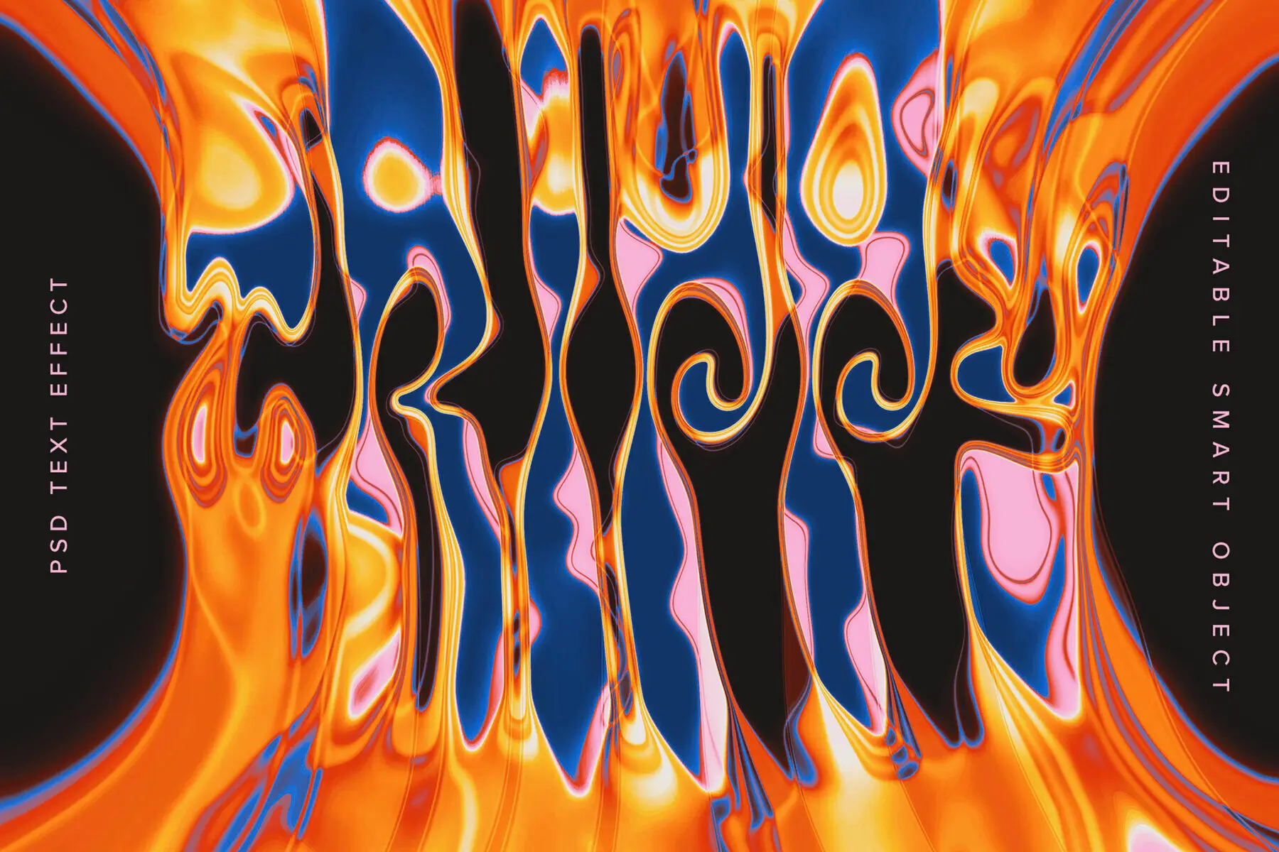 Trippy Melting Text Effect Mockup