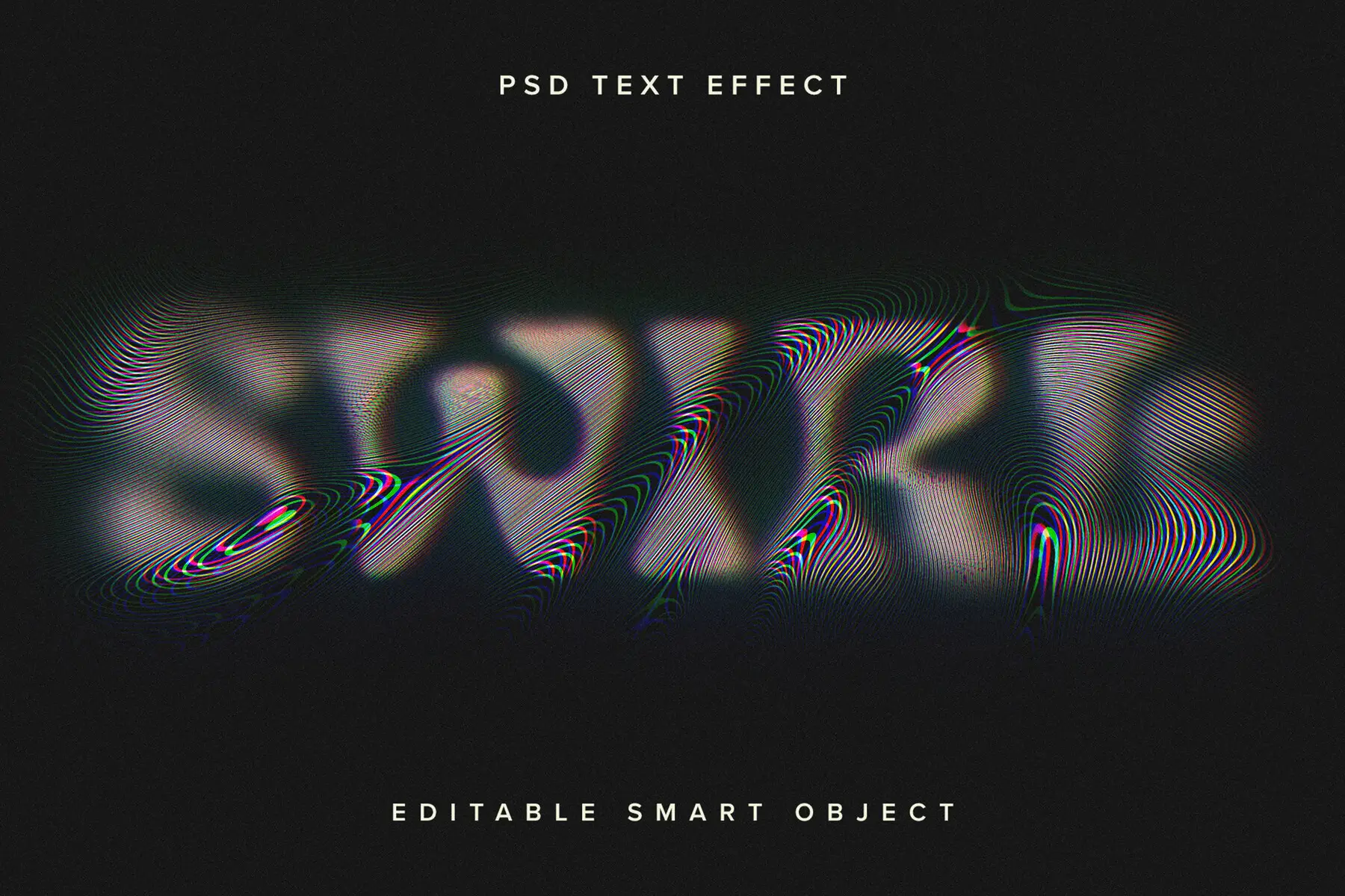 Psychedelic Swirl Text Effect Mockup