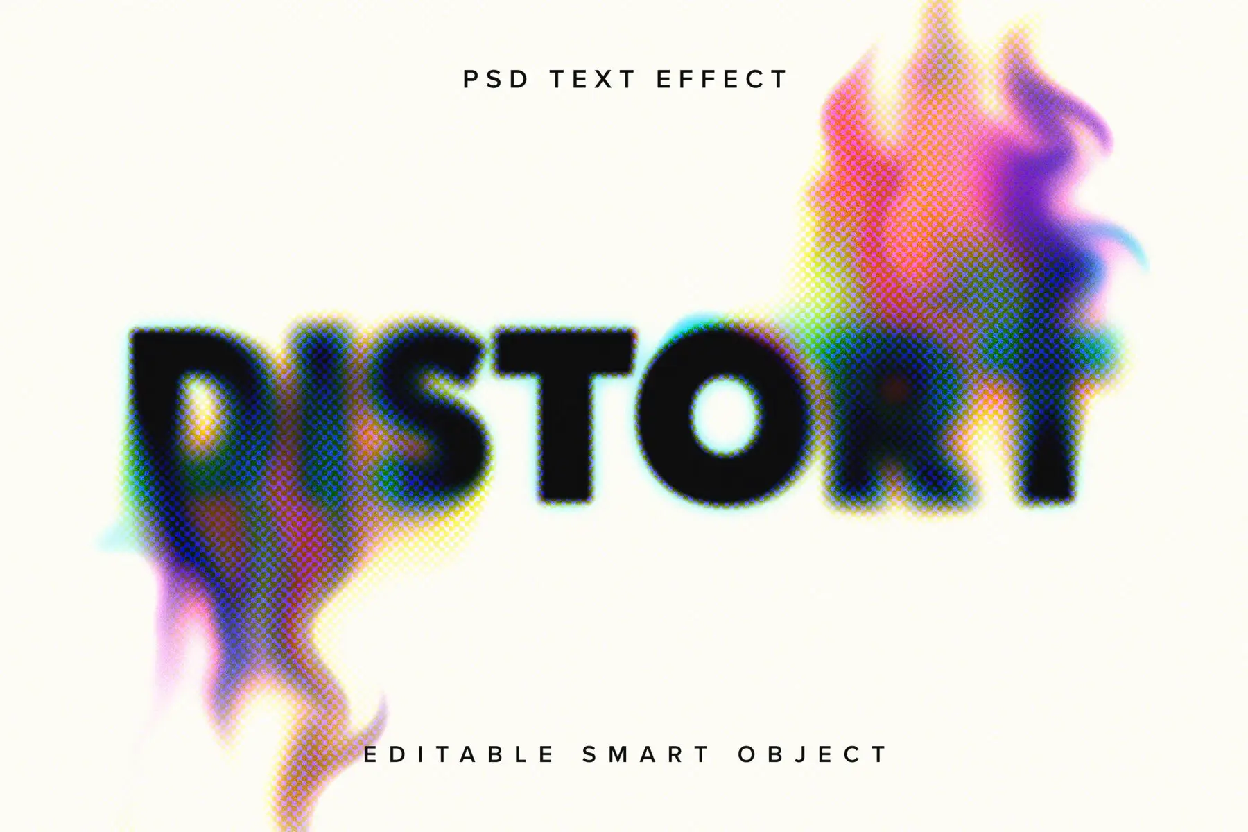 Colourful Melting Text Effect Mockup