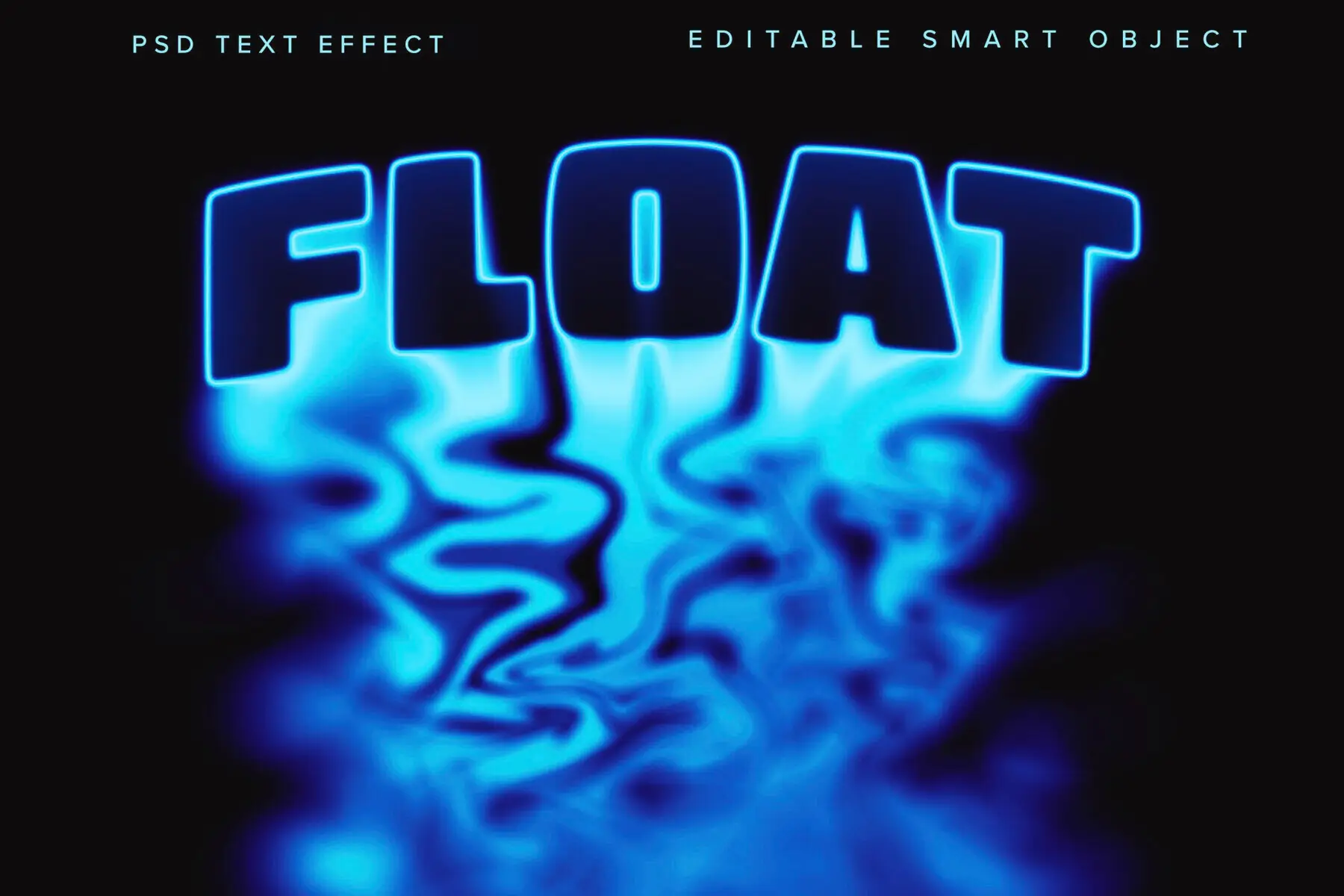 Blue Dissolving Text Effect Mockup