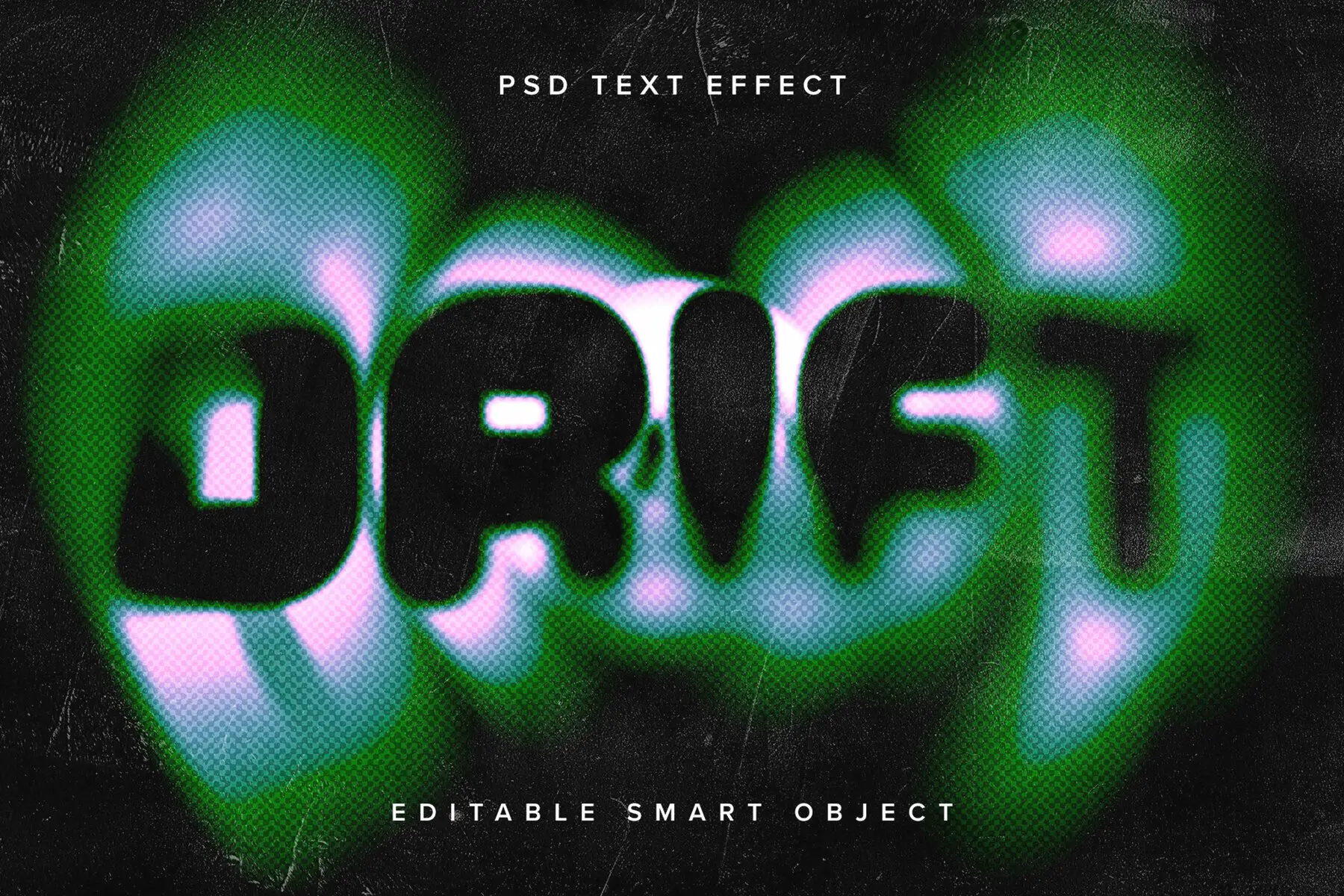 Distorted Text Effect Mockup