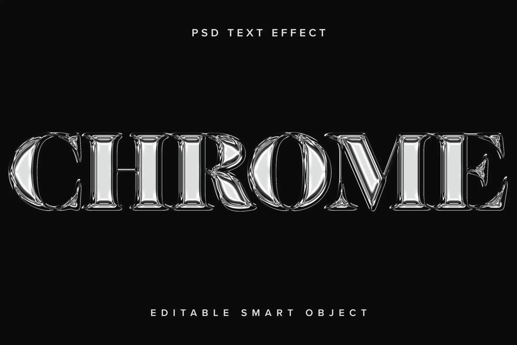 Silver Chrome Text Effect Mockup