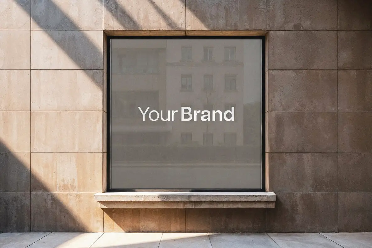 Square Window Sticker Mockup