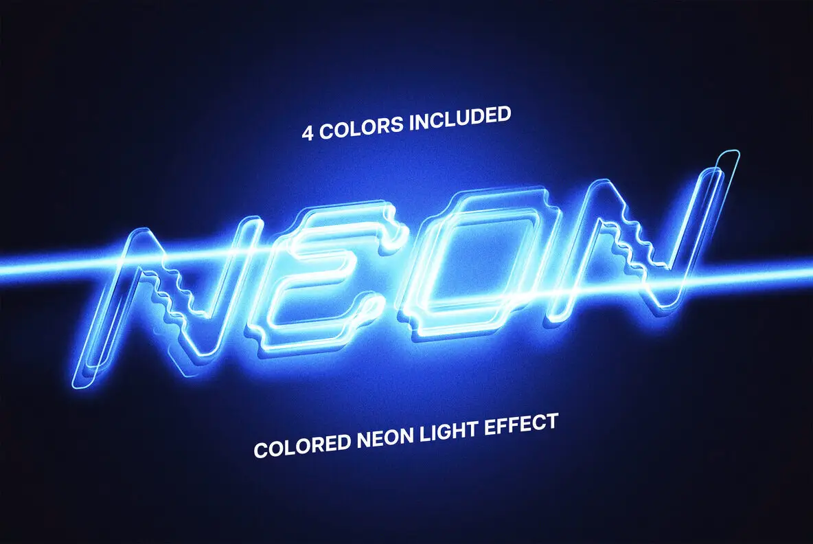 Colored Neon Light Text Effect