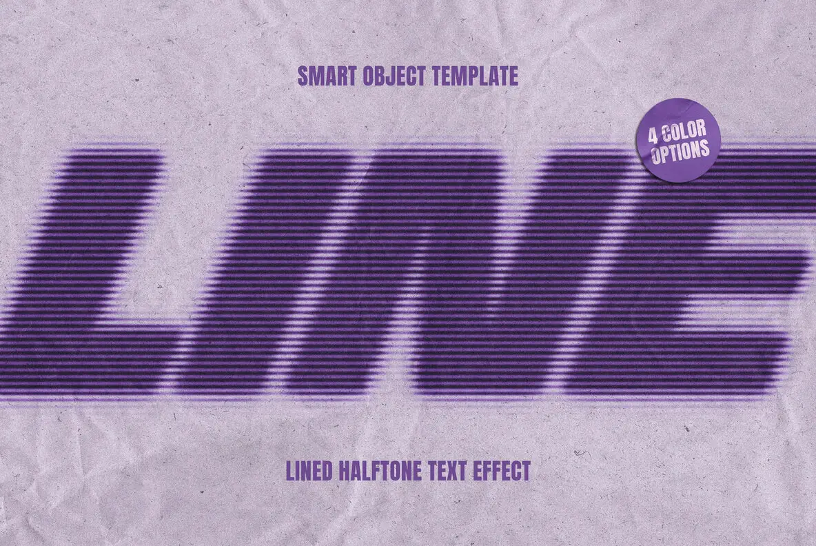 Lined Halftone Text Effect