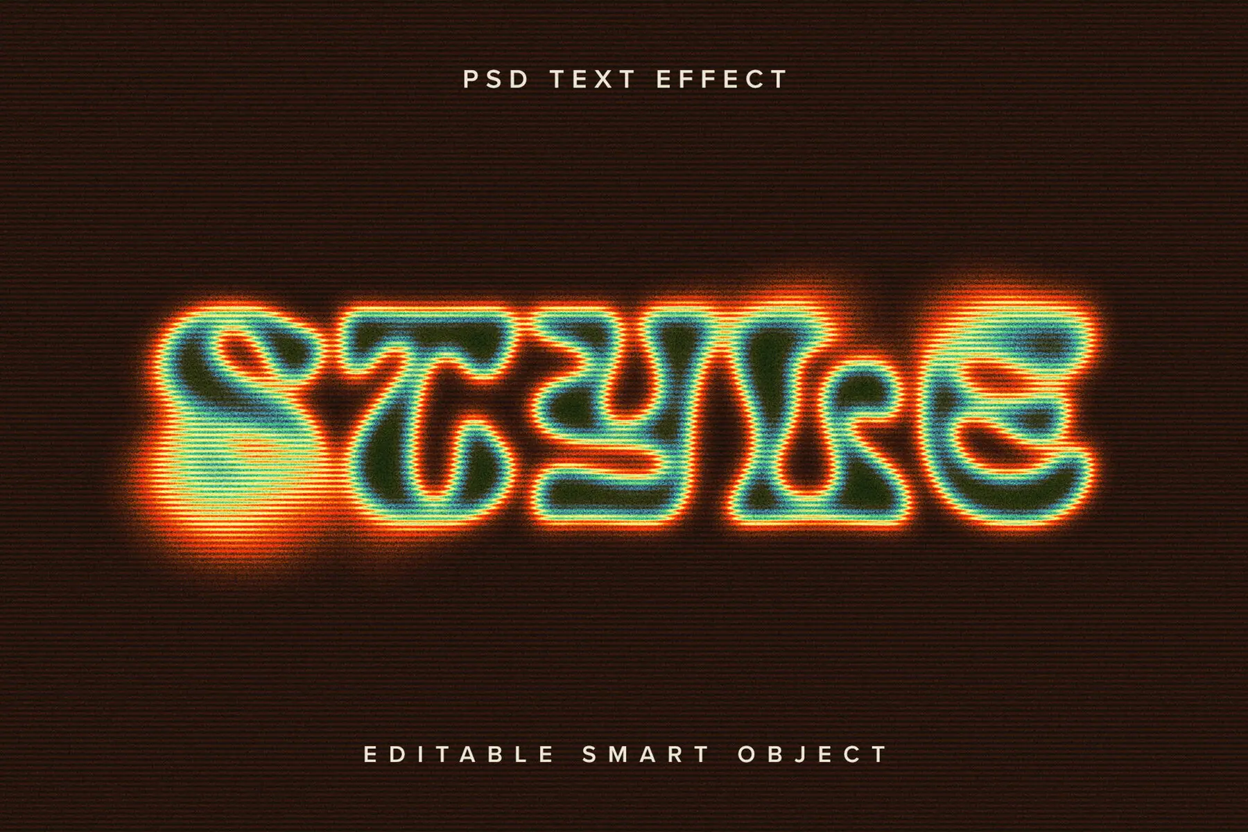 Colourful Dissolving Text Effect Mockup