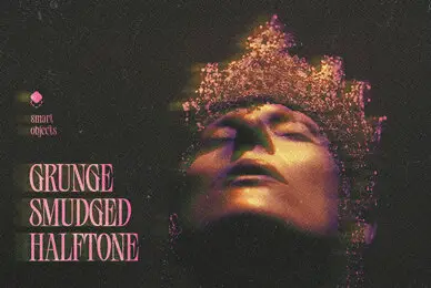 Grunge Smudged Halftone Photo Effect