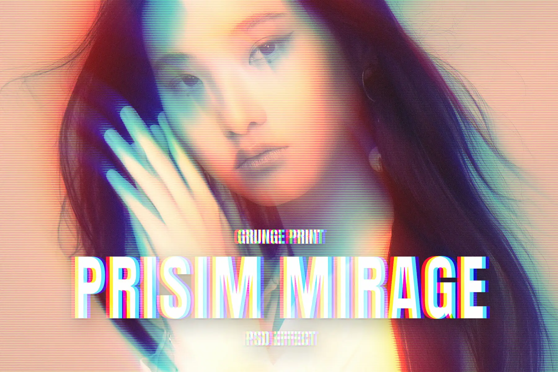 Prism Split Image Effect Mockup