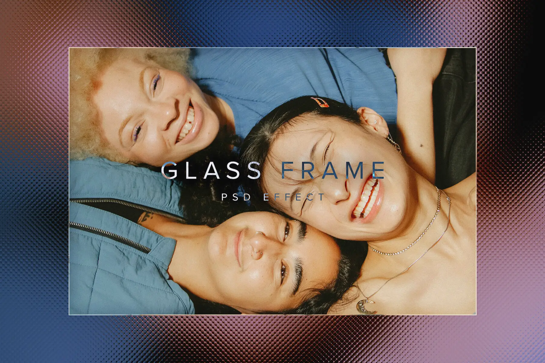 Glass Frame Image Effect Mockup