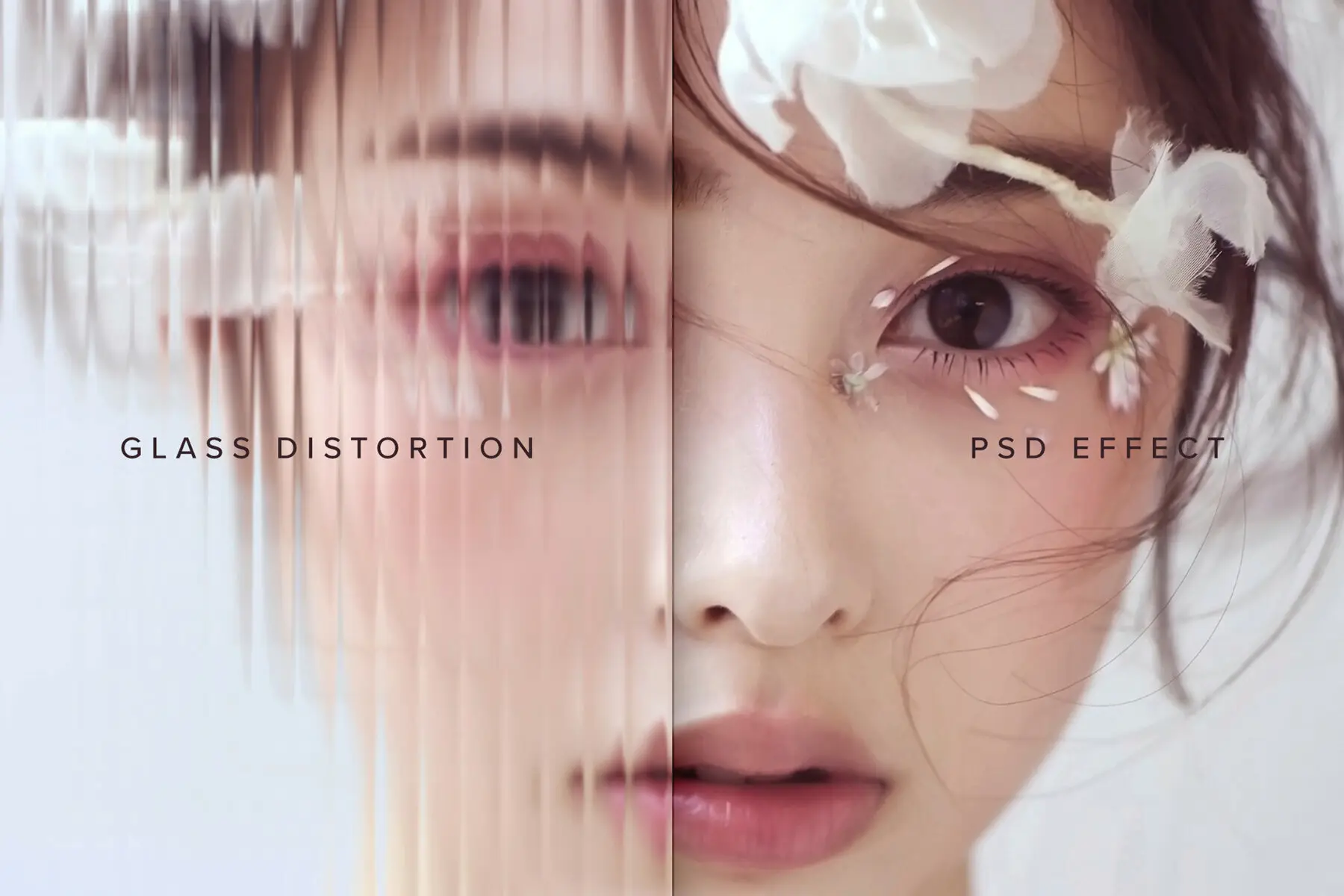 Reeded Glass Image Effect Mockup