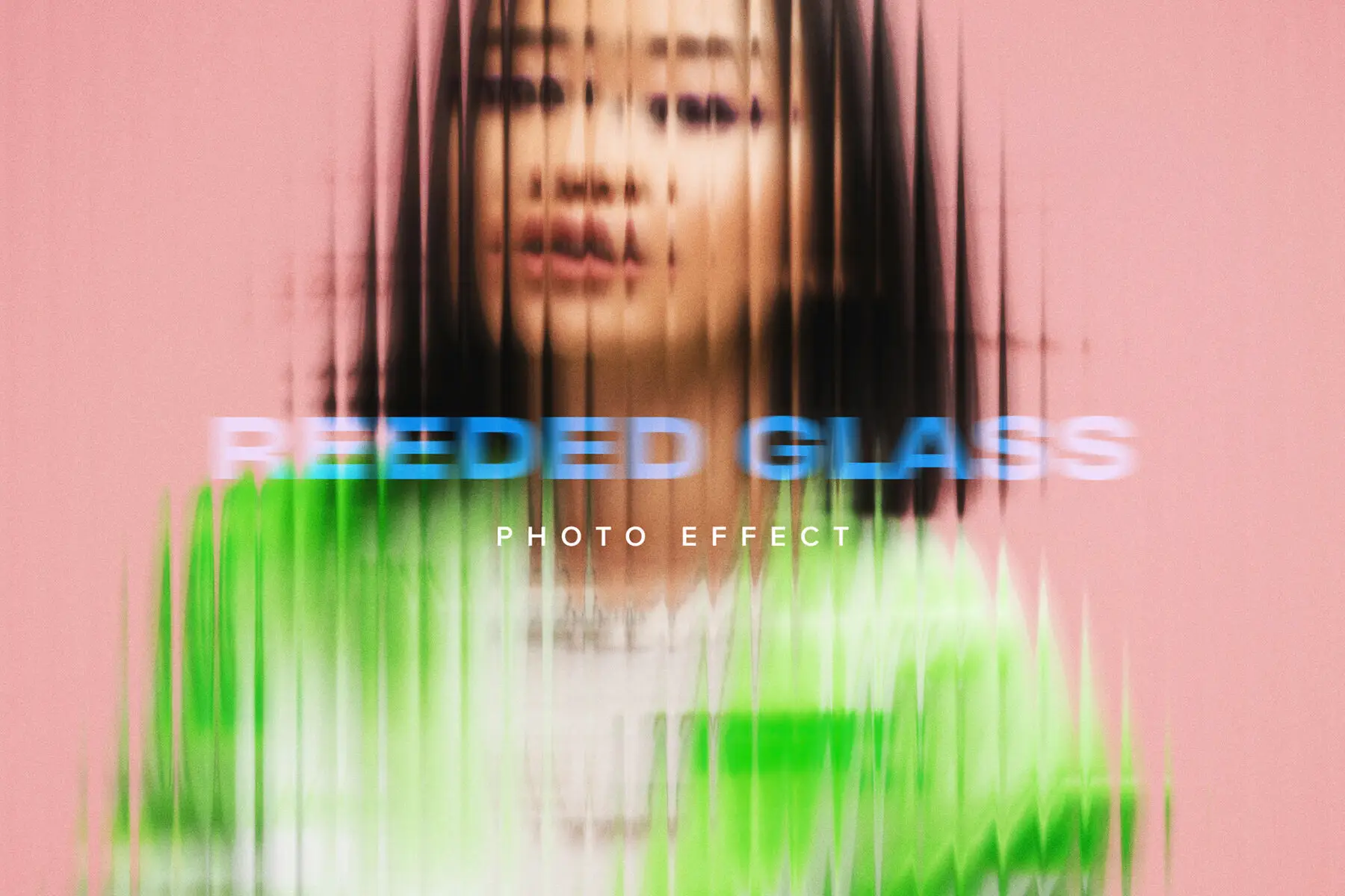 Reeded Glass Image Effect Mockup