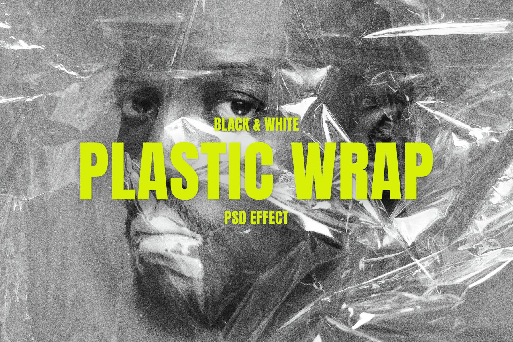 Plastic Overlay Image Effect Mockup