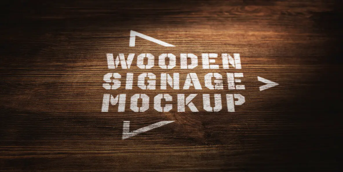 Wooden Vintage Sign Mockup
