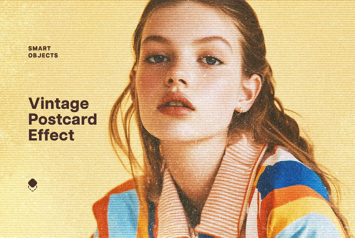 Vintage Postcard Halftone Effect