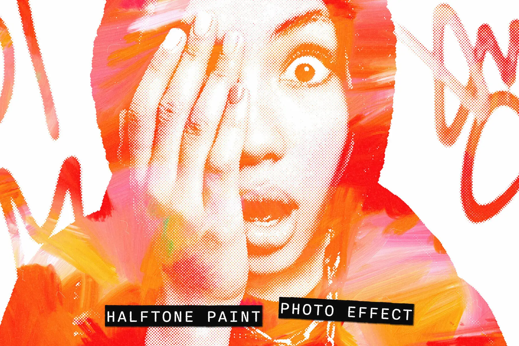 Halftone Paint Image Effect Mockup