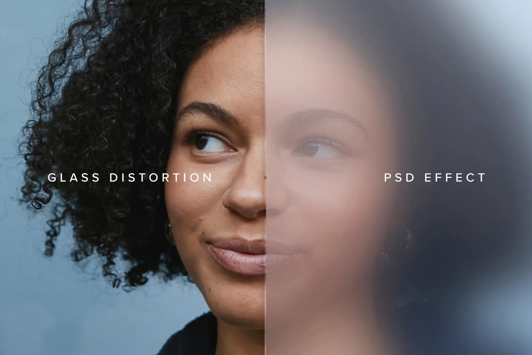 Glass Distortion Image Effect Mockup