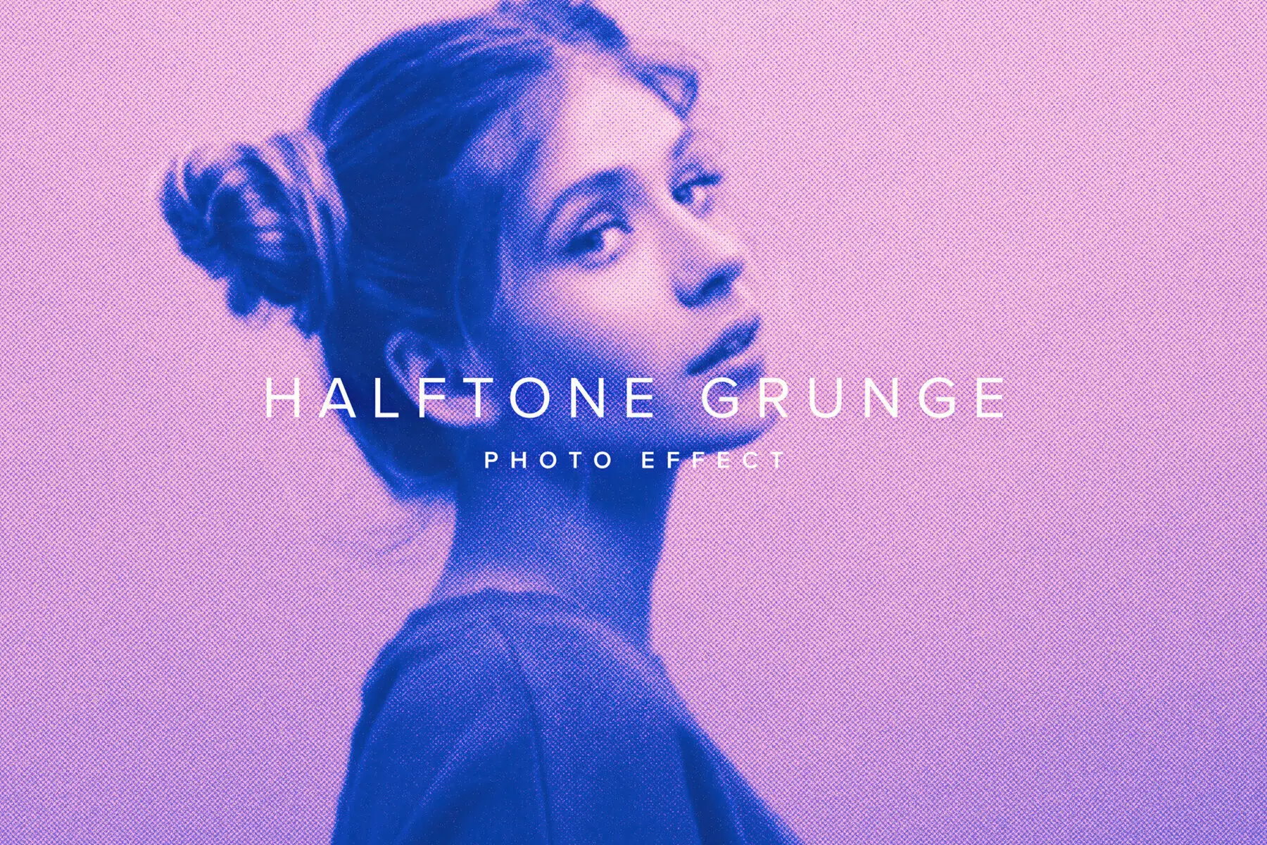 Grunge Halftone Image Effect Mockup