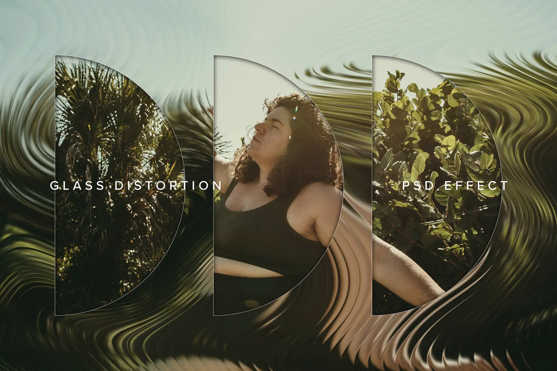 Glass Distortion Image Effect Mockup