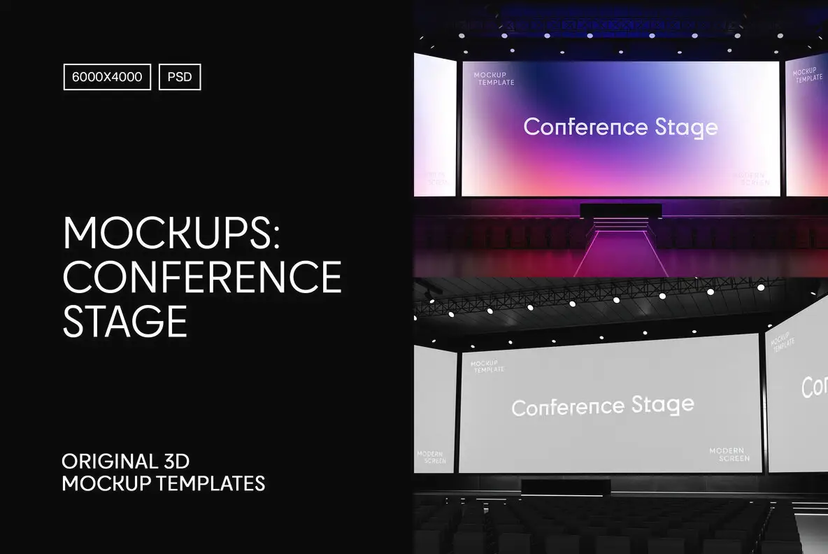 Conference Stage Screen Mockup