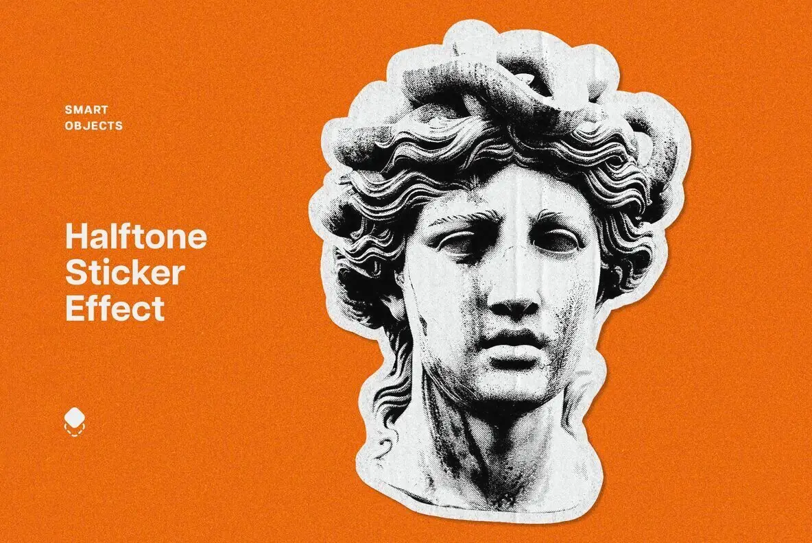 Halftone Sticker Effect