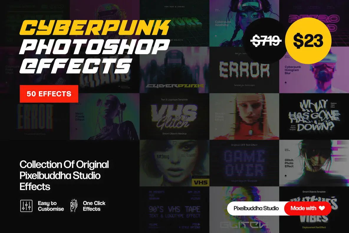 Cyberpunk Photoshop Effects Bundle