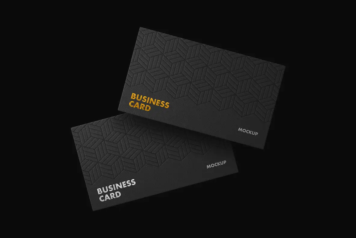 Black Foiled Business Card Mockup