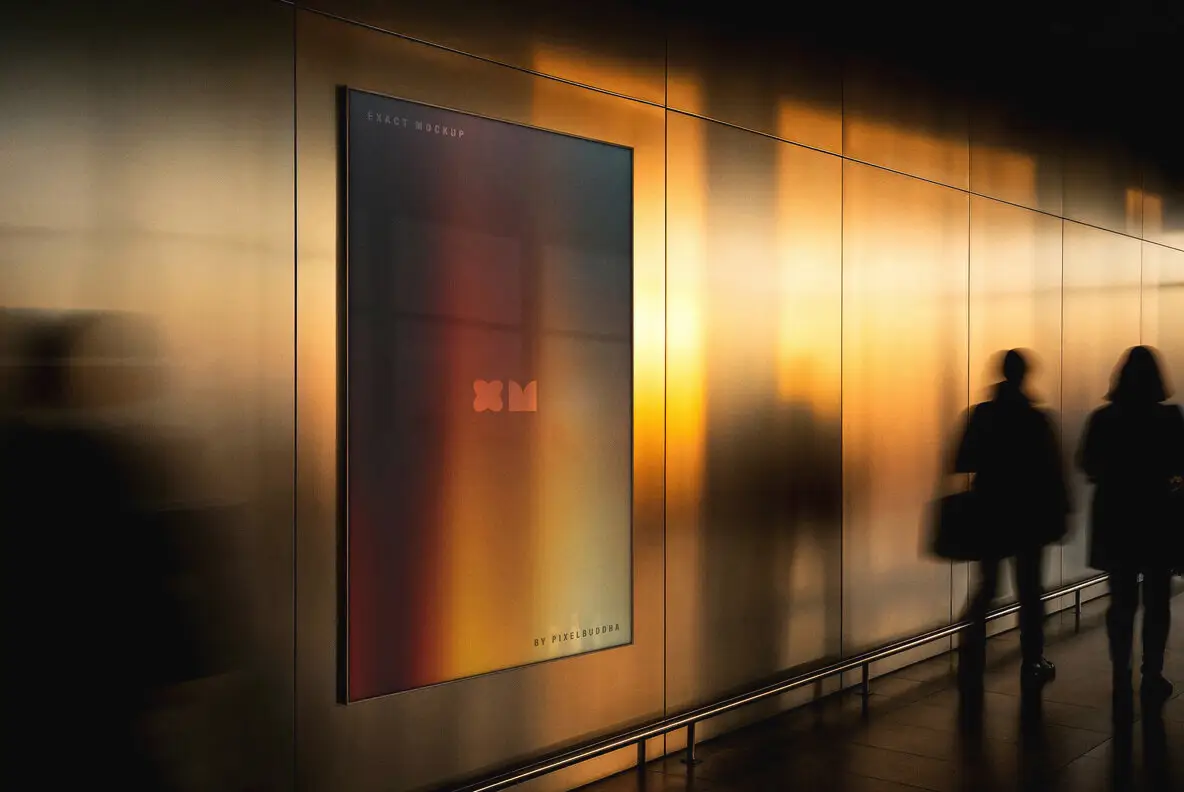 Framed Glass Poster Mockup