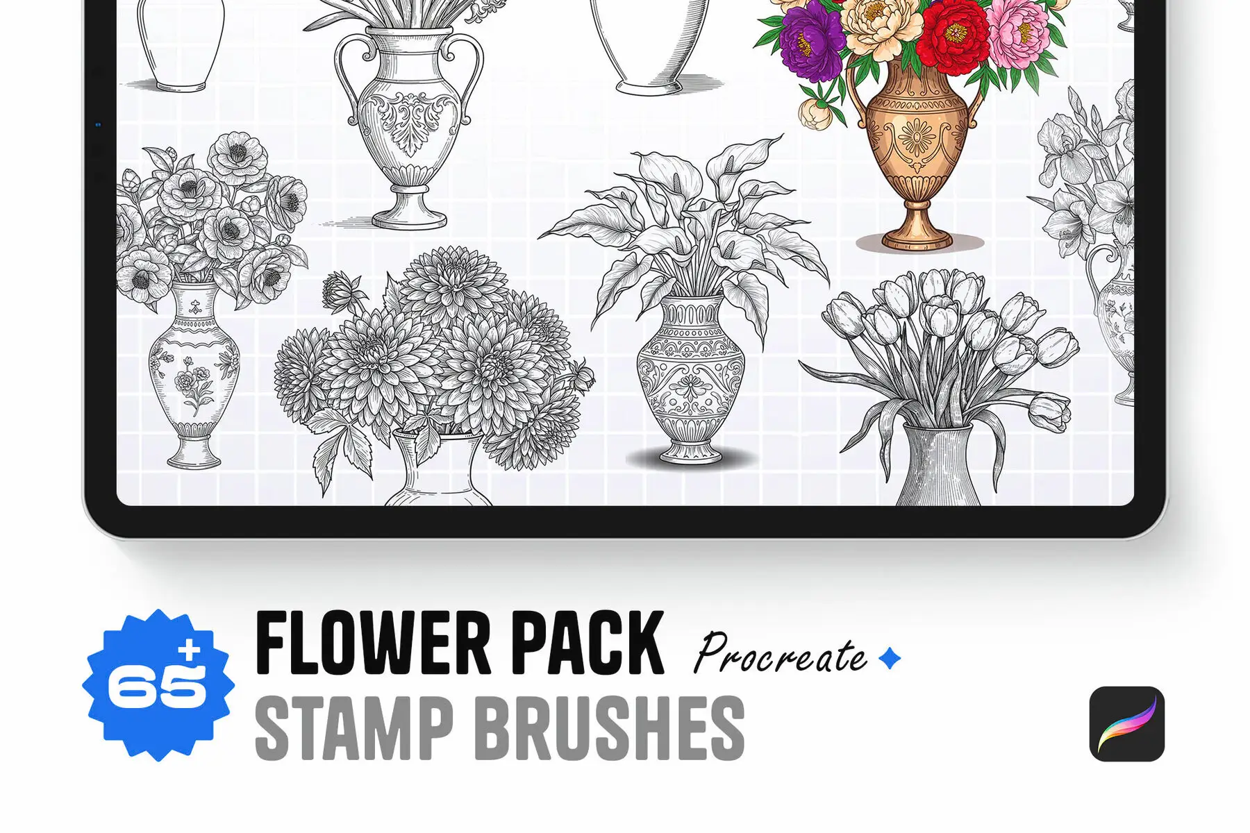 Flower Pack Procreate Stamp Brushes
