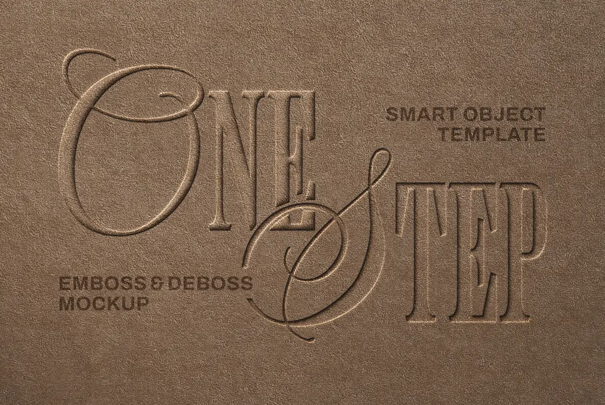 Embossing and Debossing Leather Mockup