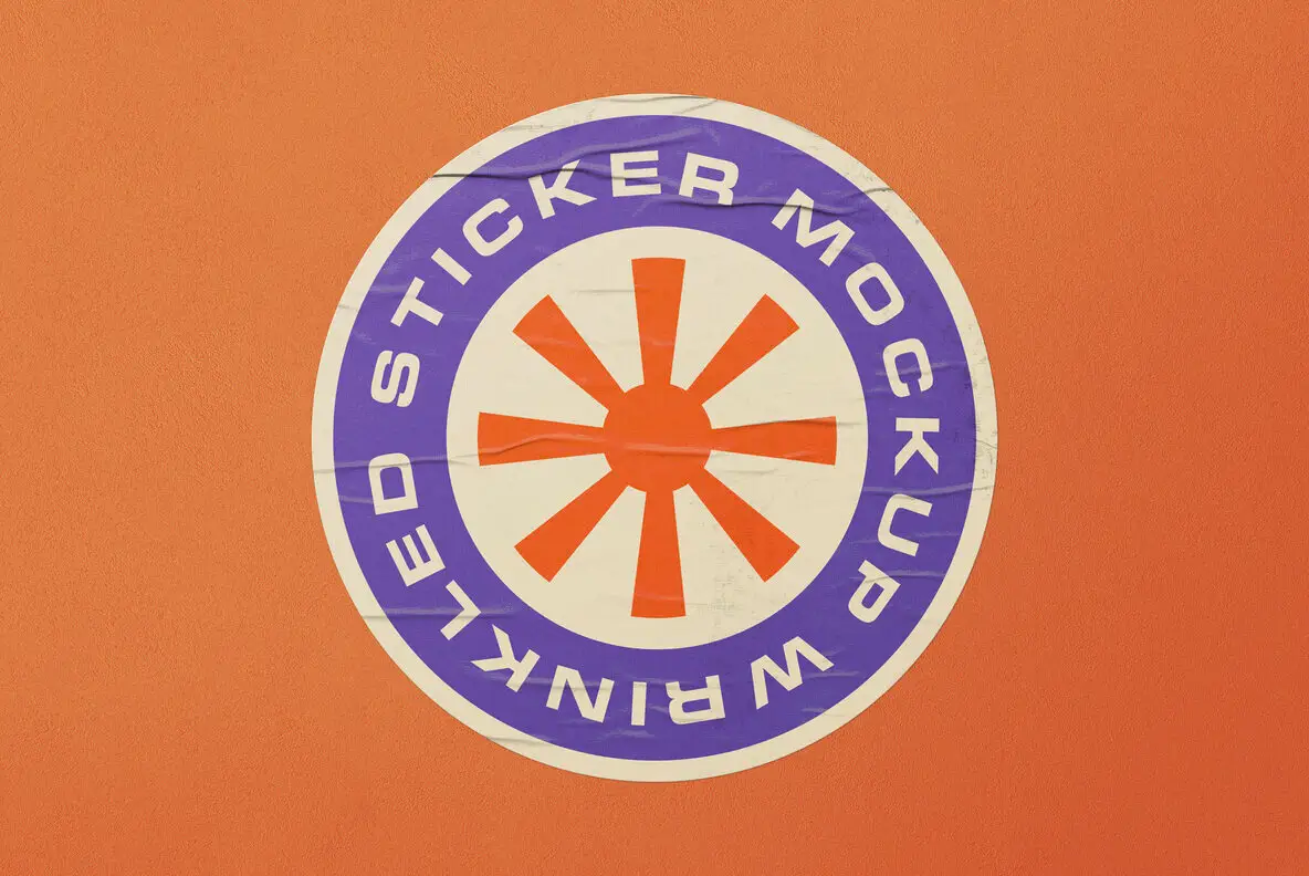 Wrinkled Plastic Stickers Mockup