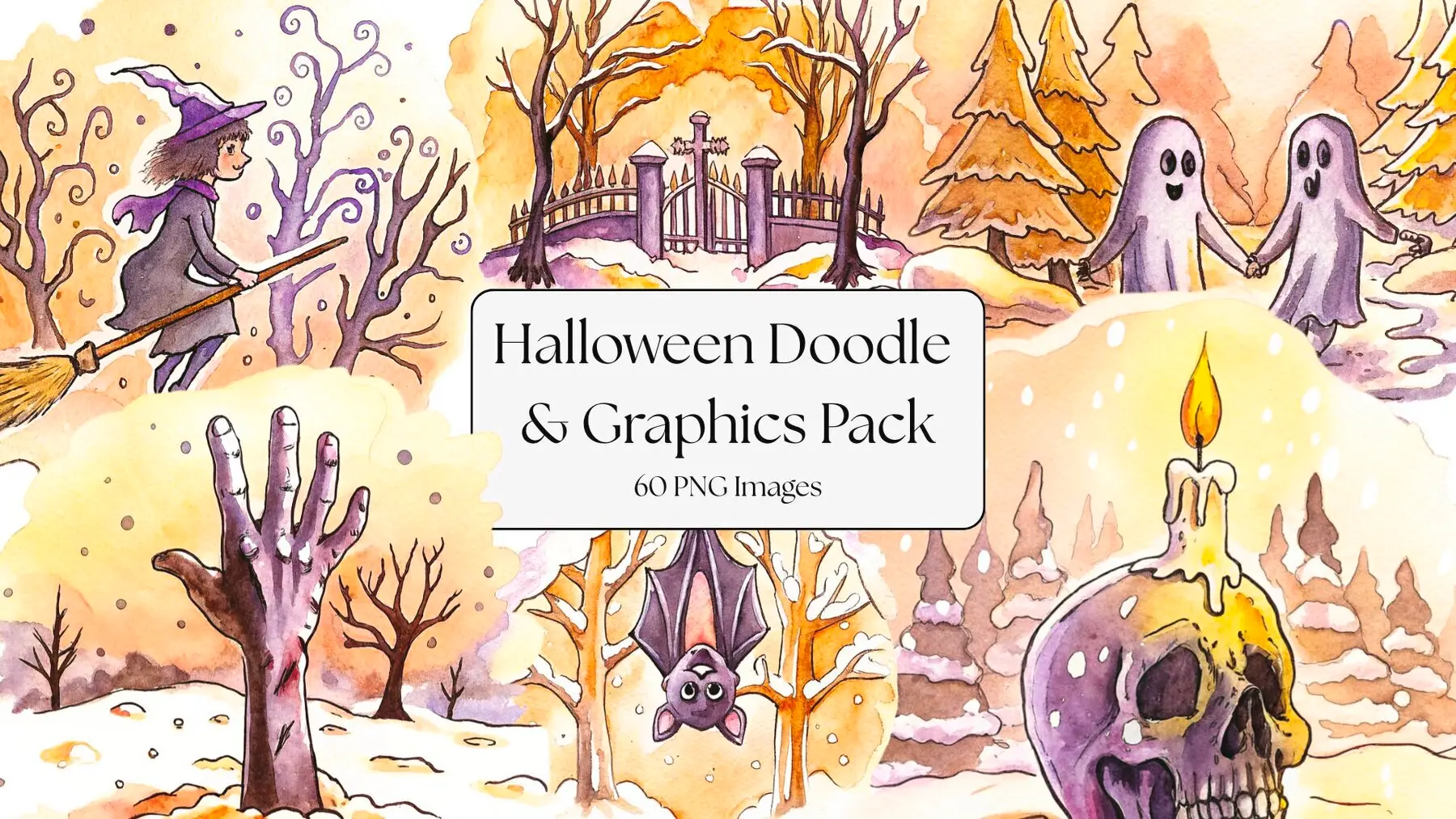 Spooky Doodle Halloween Graphics Pack
