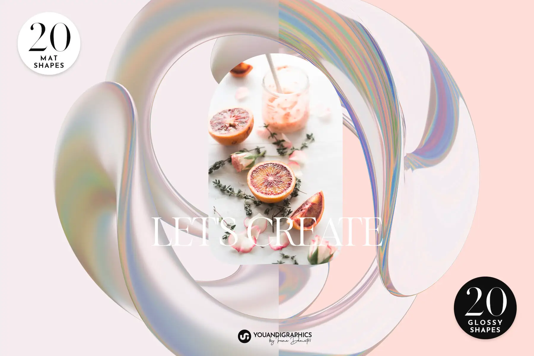 Iridescent Abstract Liquid Shapes