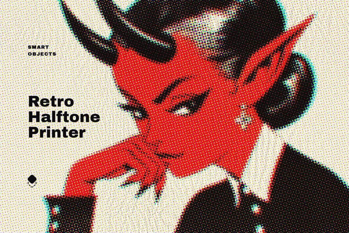 Retro Halftone Printer Design Effect
