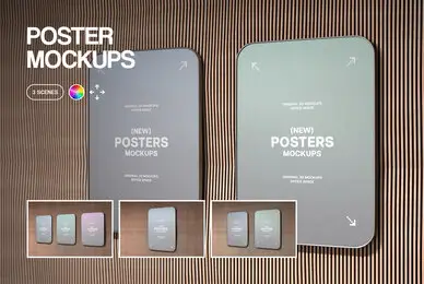 Three Subway Posters Mockup Graphics - YouWorkForThem