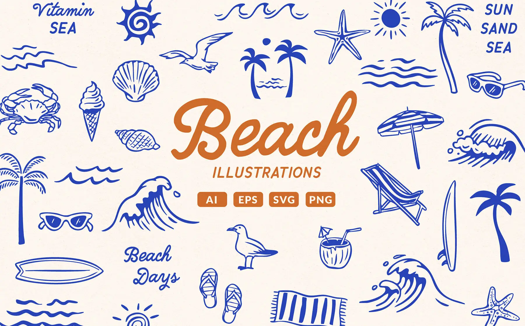 Beach Illustration Set