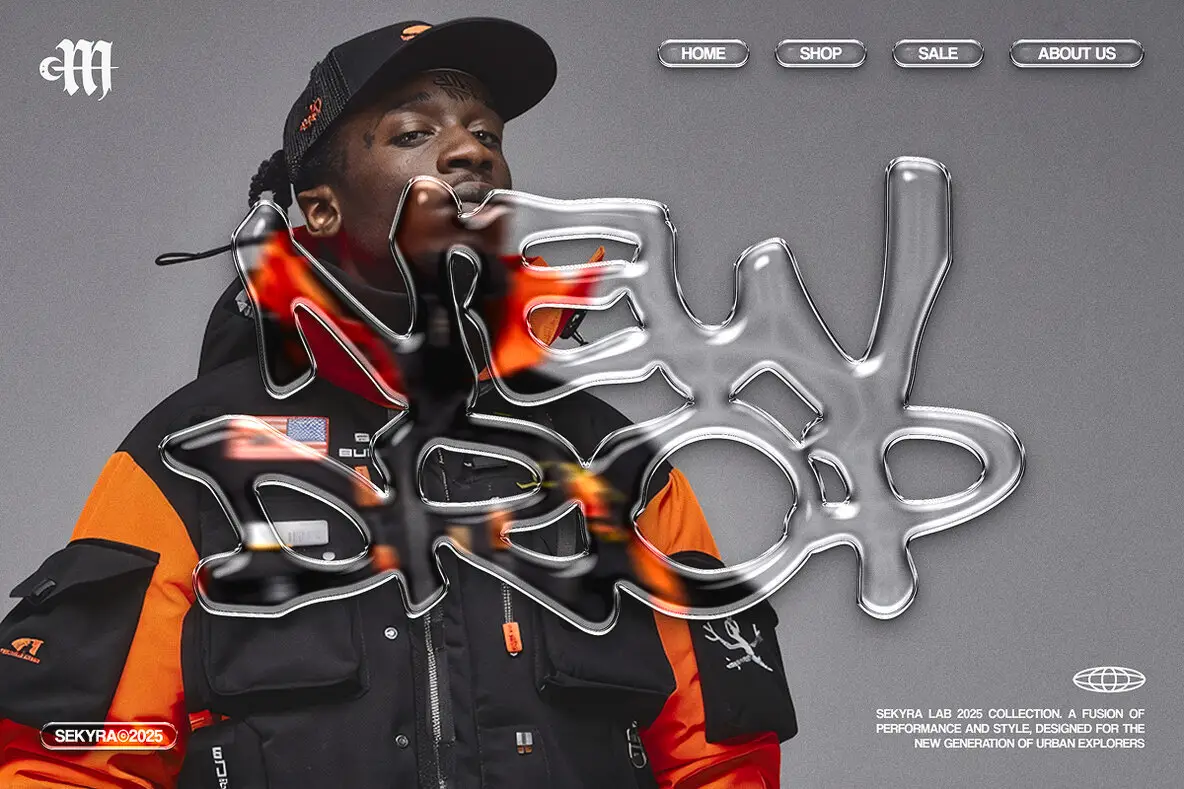 Liquid Glass Drip Text Effect – PSD Template