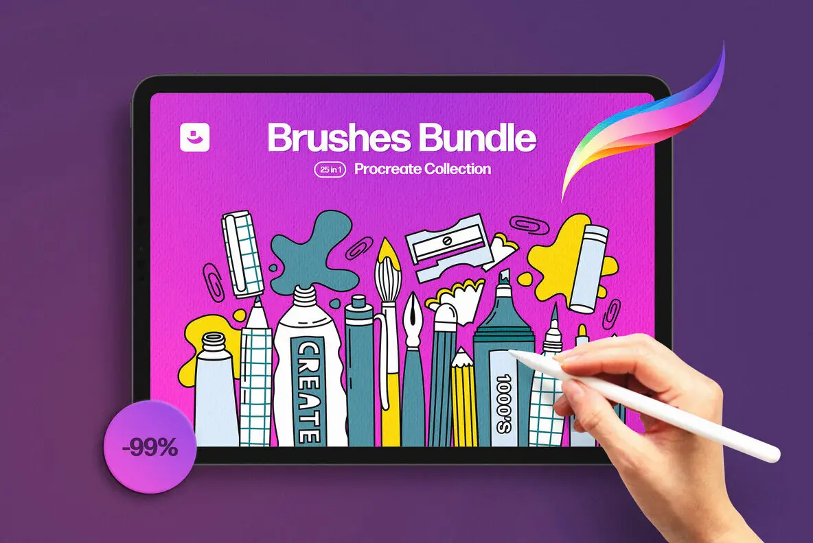25 in 1 Procreate Brushes Bundle