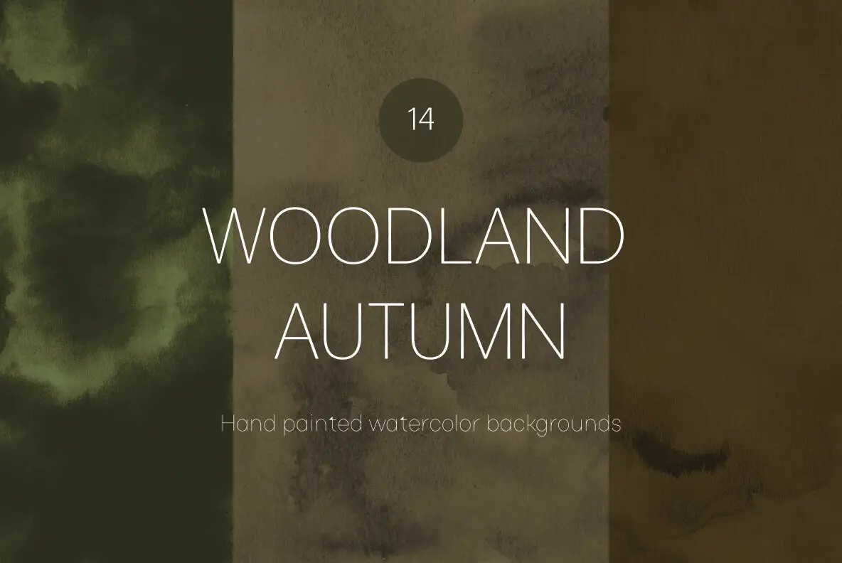 Woodland Autumn Watercolor Backgrounds Pack