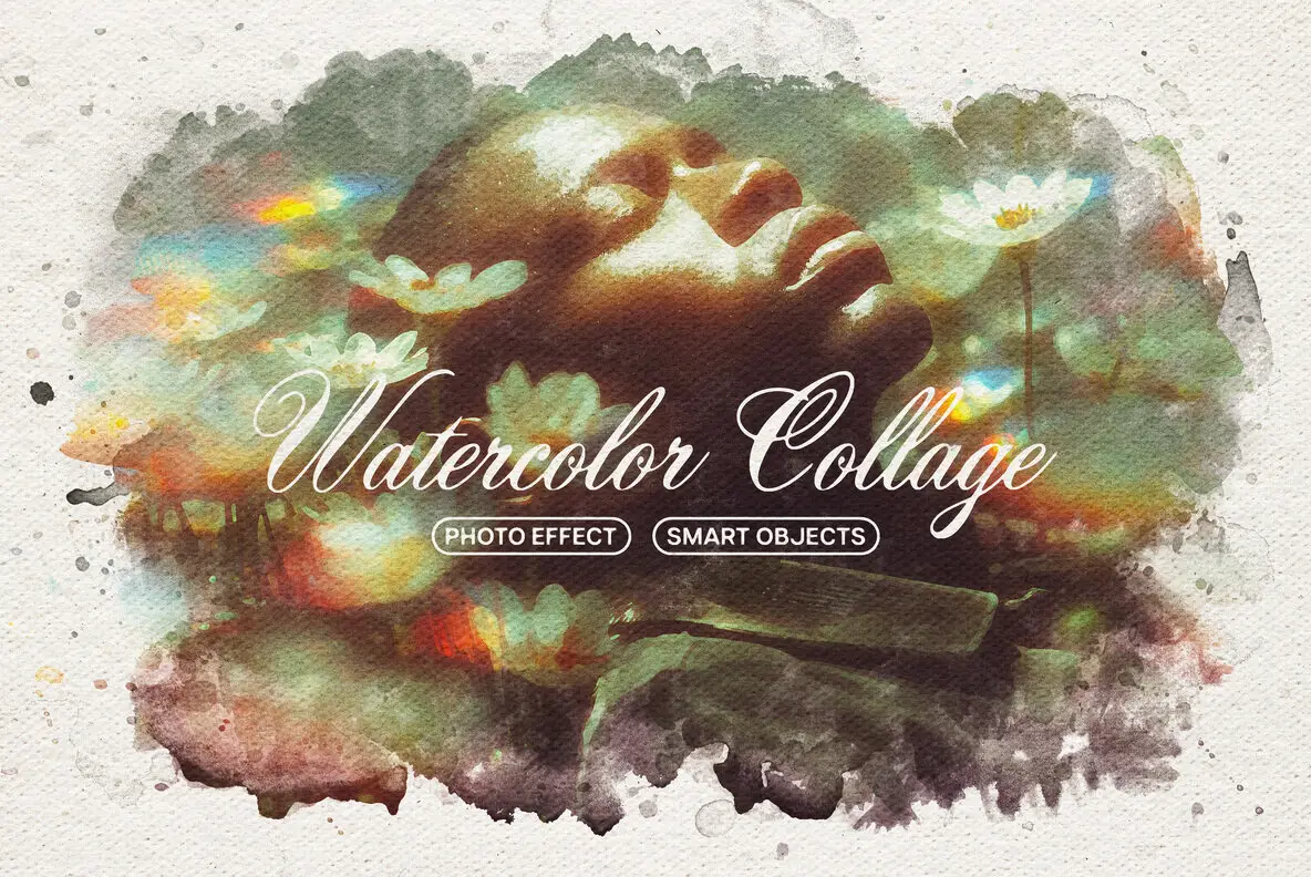 Watercolor Collage Photo Effect