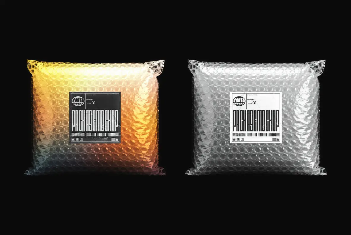 Bubble Wrap Mailing Package Mockup