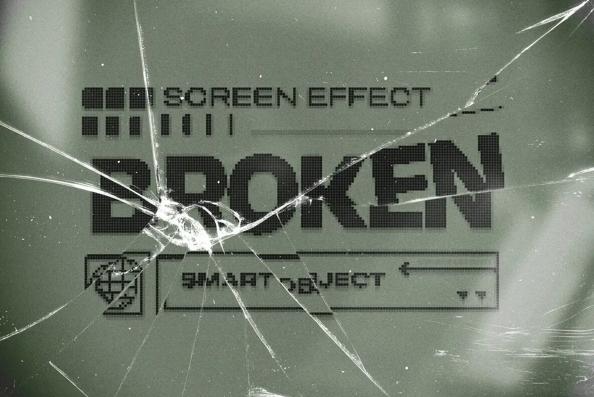Broken Screen Text and Logo Effect