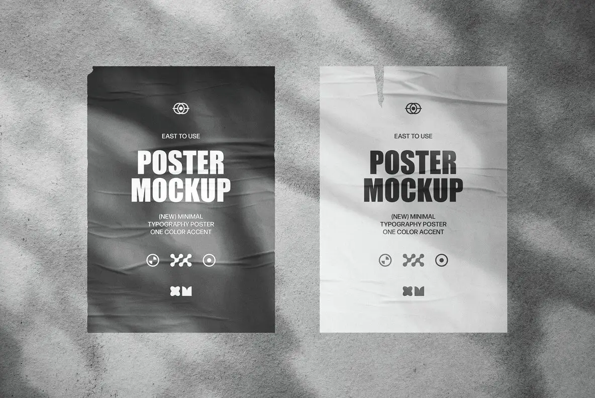 6 in 1 Glued Posters Mockup Set