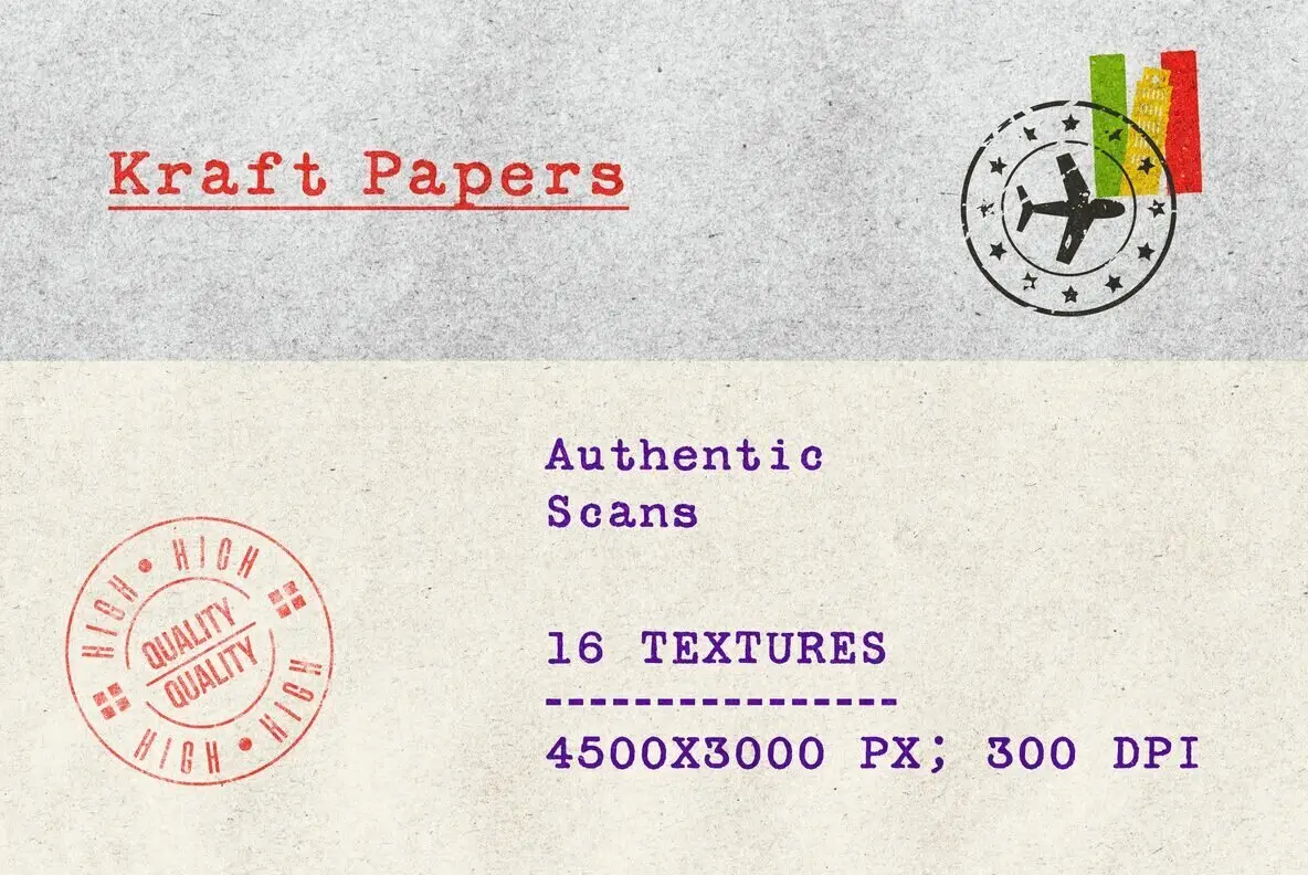 Authentic Kraft Paper Texture Overlays