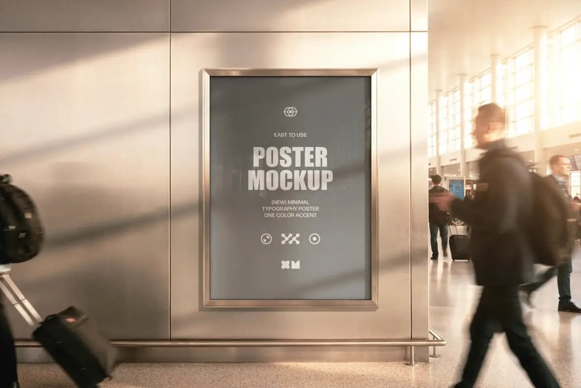 Airport Framed Poster Mockup